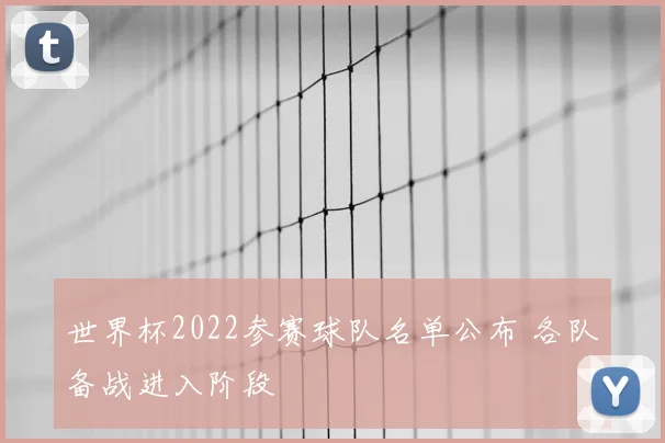 世界杯2022参赛球队名单公布 各队备战进入阶段