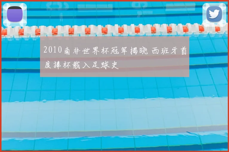 2010南非世界杯冠军揭晓 西班牙首度捧杯载入足球史
